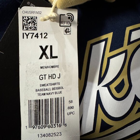 adidas Georgia Tech Yellow Jackets Team Issue Baseball Hoodie IY7412 Men NEW - Picture 11 of 11